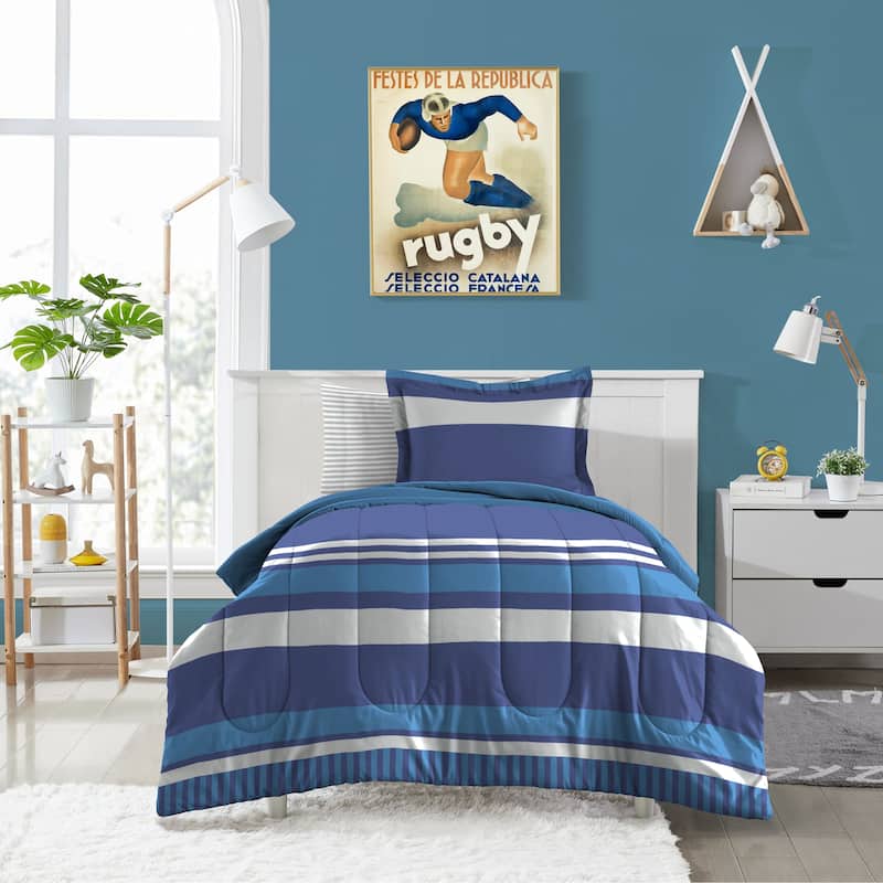Dream Factory Rugby Stripe Bed-In-A-Bag Comforter Set