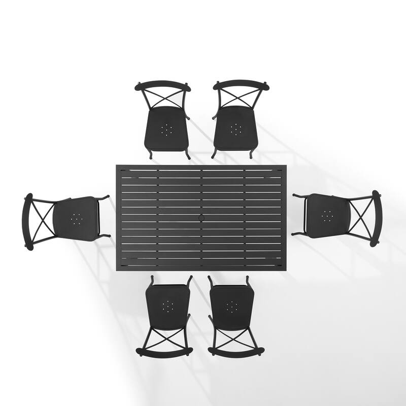Crosley Astrid 7Pc Outdoor Metal Dining Set - 86"x109"x34.88"