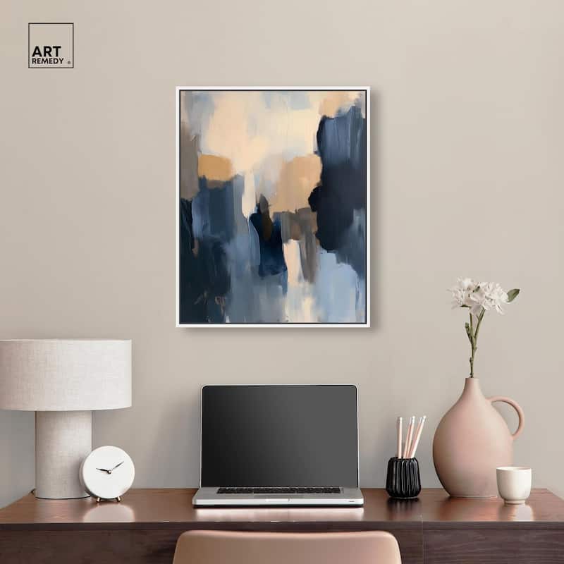 Navy Beige I Canvas by Art Remedy