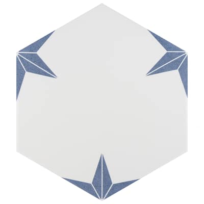 Merola Tile Stella Hex Azul 8-5/8" x 9-7/8" Porcelain Floor and Wall Tile