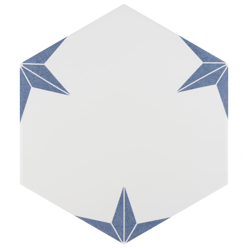 Merola Tile Stella Hex Azul 8-5/8" x 9-7/8" Porcelain Floor and Wall Tile