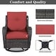 preview thumbnail 6 of 7, Pocassy 3-Piece Outdoor Swivel Bistro Set, Wicker Rocking Chairs