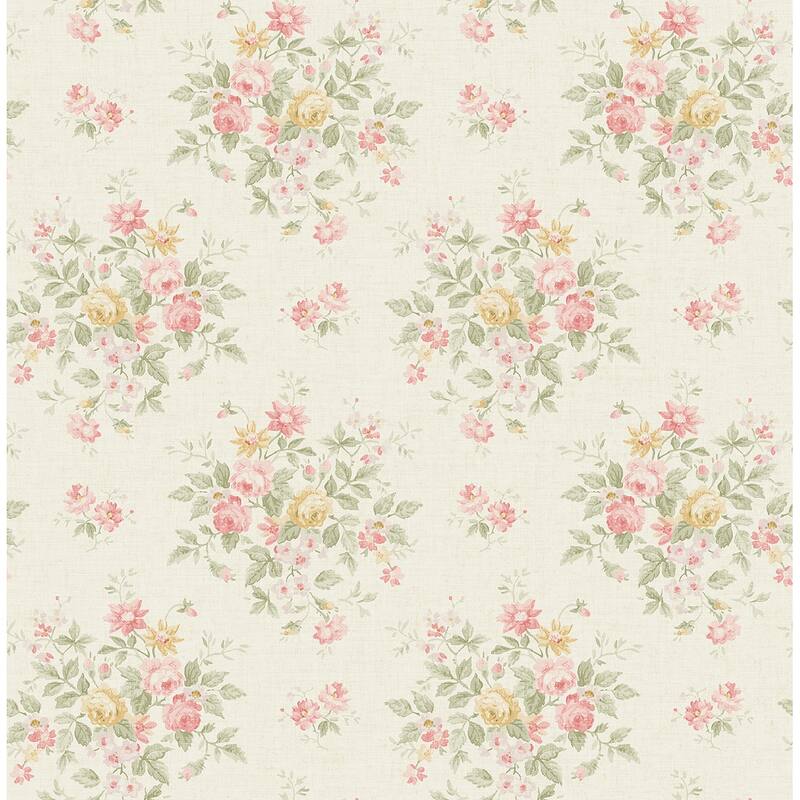 Seabrook Designs Thelma Bouquet Unpasted Wallpaper