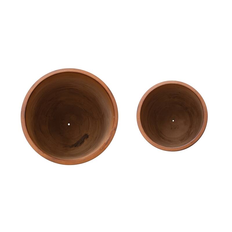 2-Piece Lightweight Eco Stone Ribbed Planters