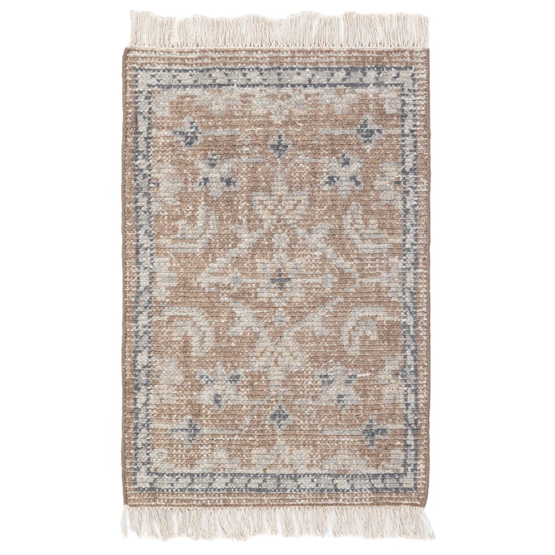 Terra by Obeetee Palace Aisha Adobe Rug - Natural/Criss Cross - 2' x 3'