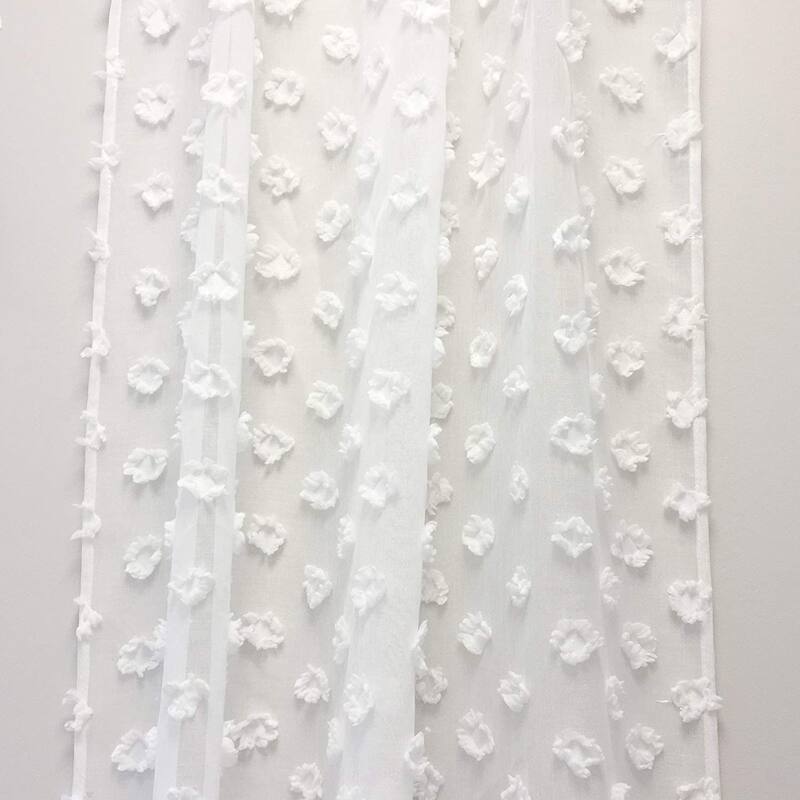 DriftAway Olivia White Voile Chiffon Sheer Window Curtain Panel Pair