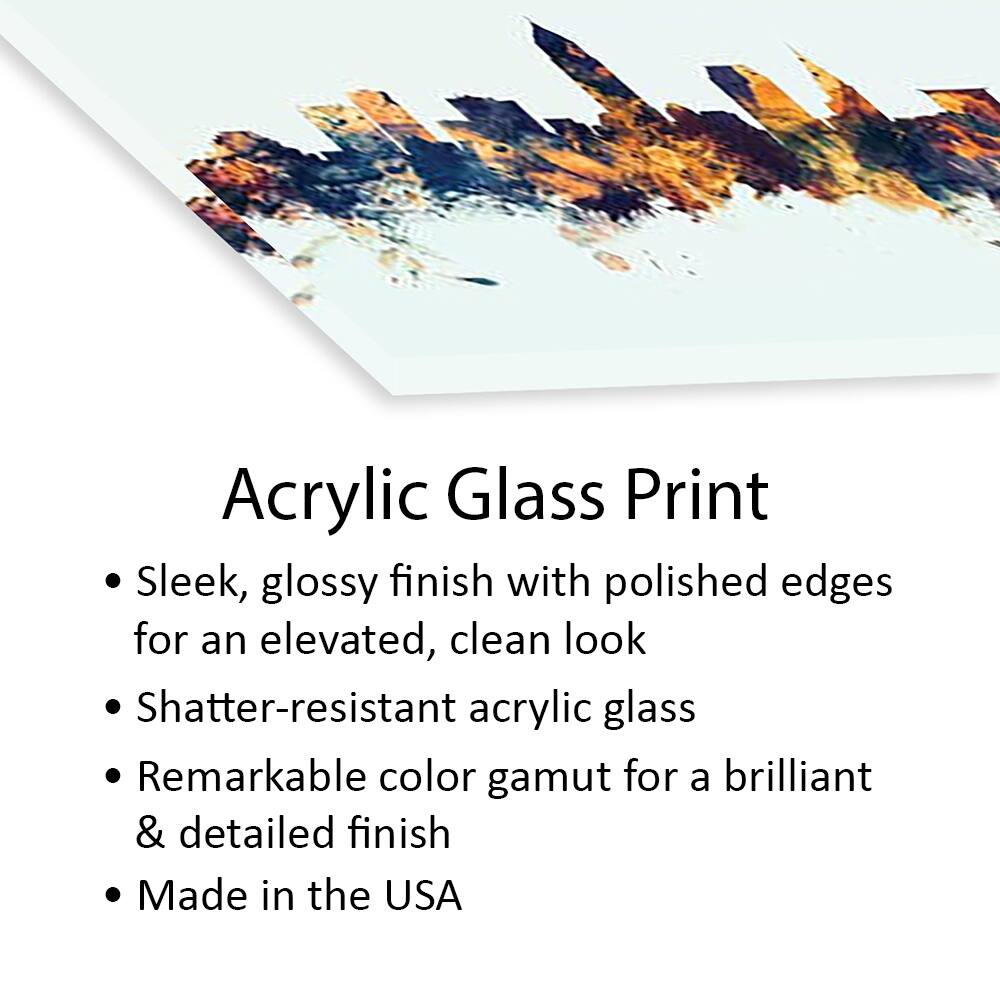 Cleveland, Ohio, USA On Blue Print On Acrylic Glass by Michael Tompsett