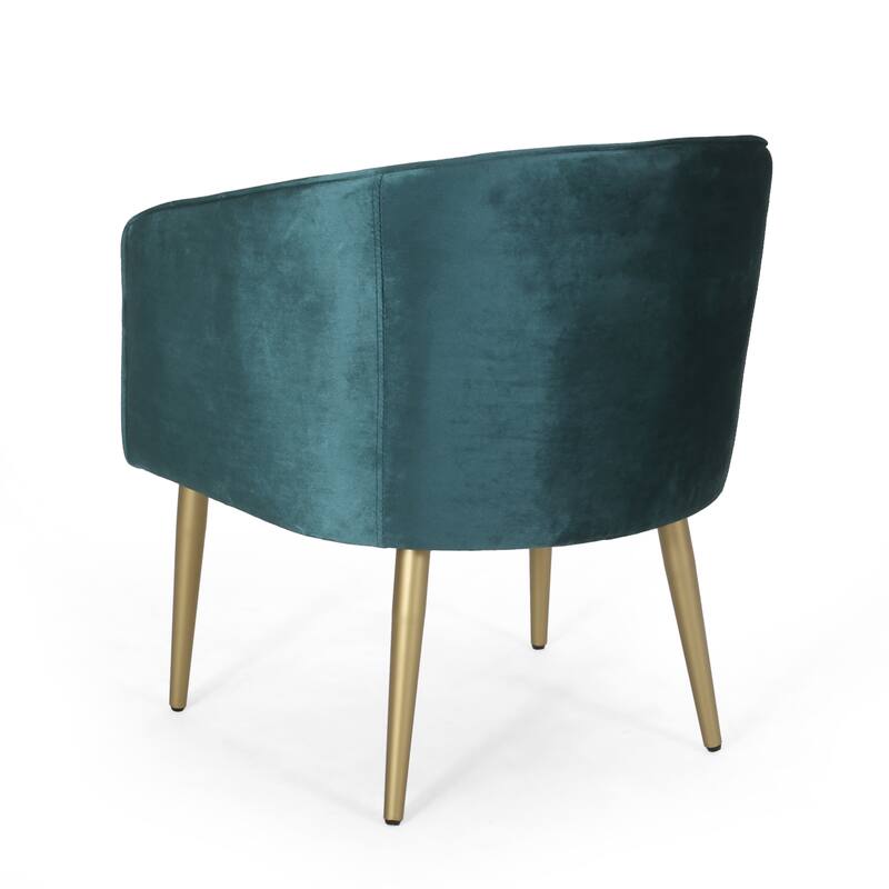 Modern Velvet Dining Chair with Iron Legs, Cushions and Backrest for Dining Room Kitchen Bedroom Living Room