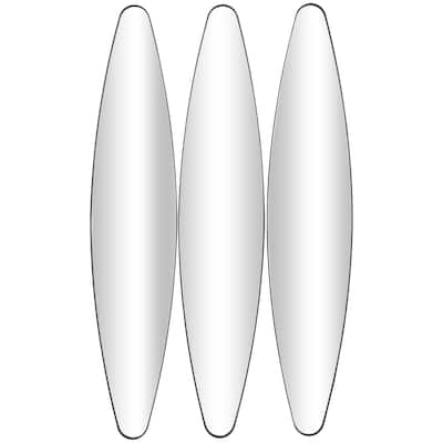 Metal Elongated Oval Wall Mirror - Set of 3 Black - Roche River Decor - 1"W x 10"L x 47"H