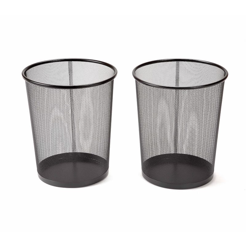 Seville Classics 6 Gal. Round Mesh Trash Can Recycling Bin (2-Pack)