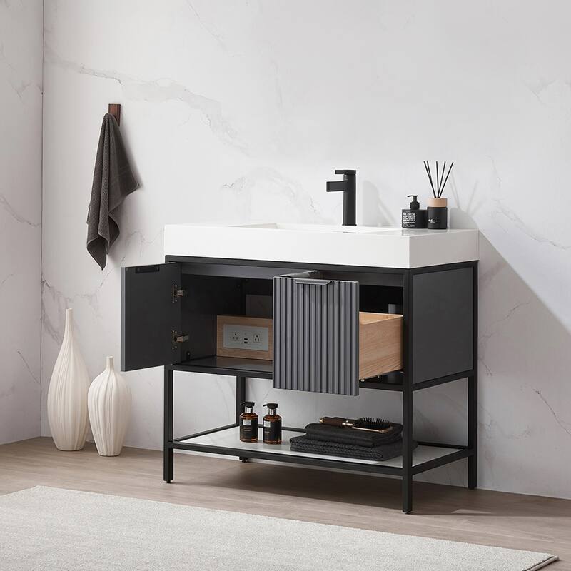 Marcilla 36 in. Single Sink Bath Vanity with Stone Sink Top