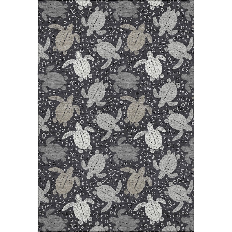 Premium Washable Super Soft Coastal Turtles Mayfield Rug