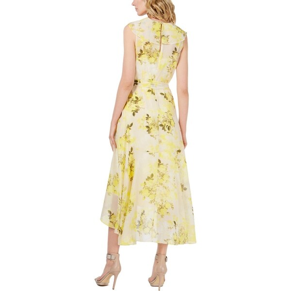 calvin klein floral wrap dress