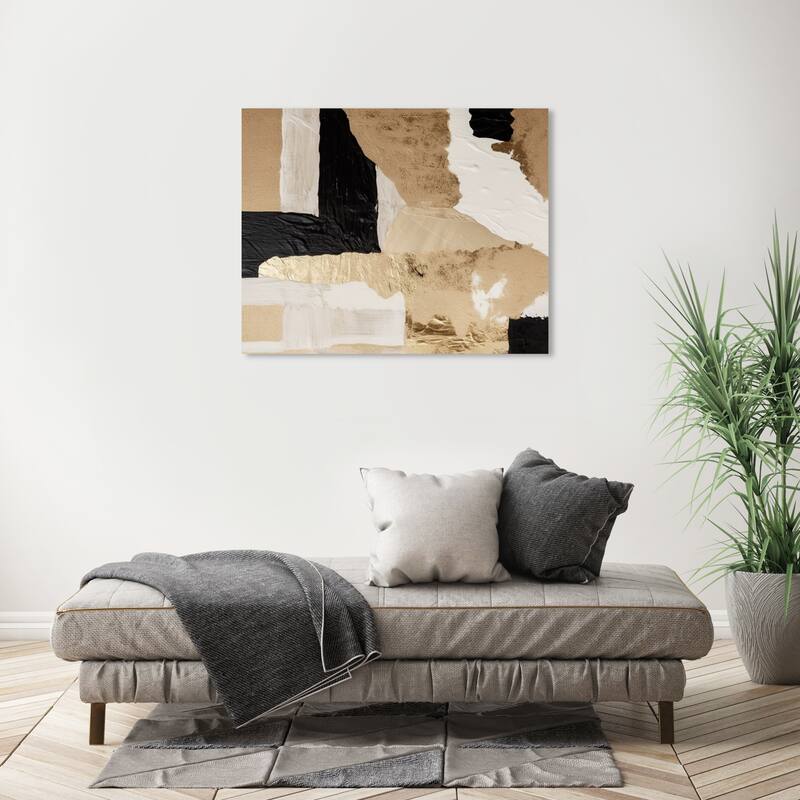 Wynwood Studio Canvas Abstract Glam Visual Textures Gold and Metallic Gold Glam Wall Art Canvas Print - 36 x 30