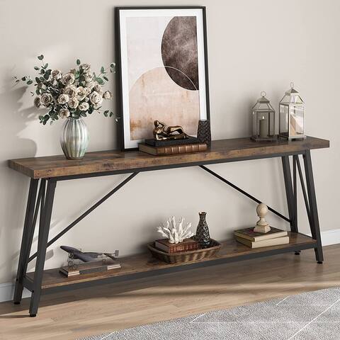 70.9 Inches Entry Console Table, Industrial Long Sofa Table for Hallway, Entryway