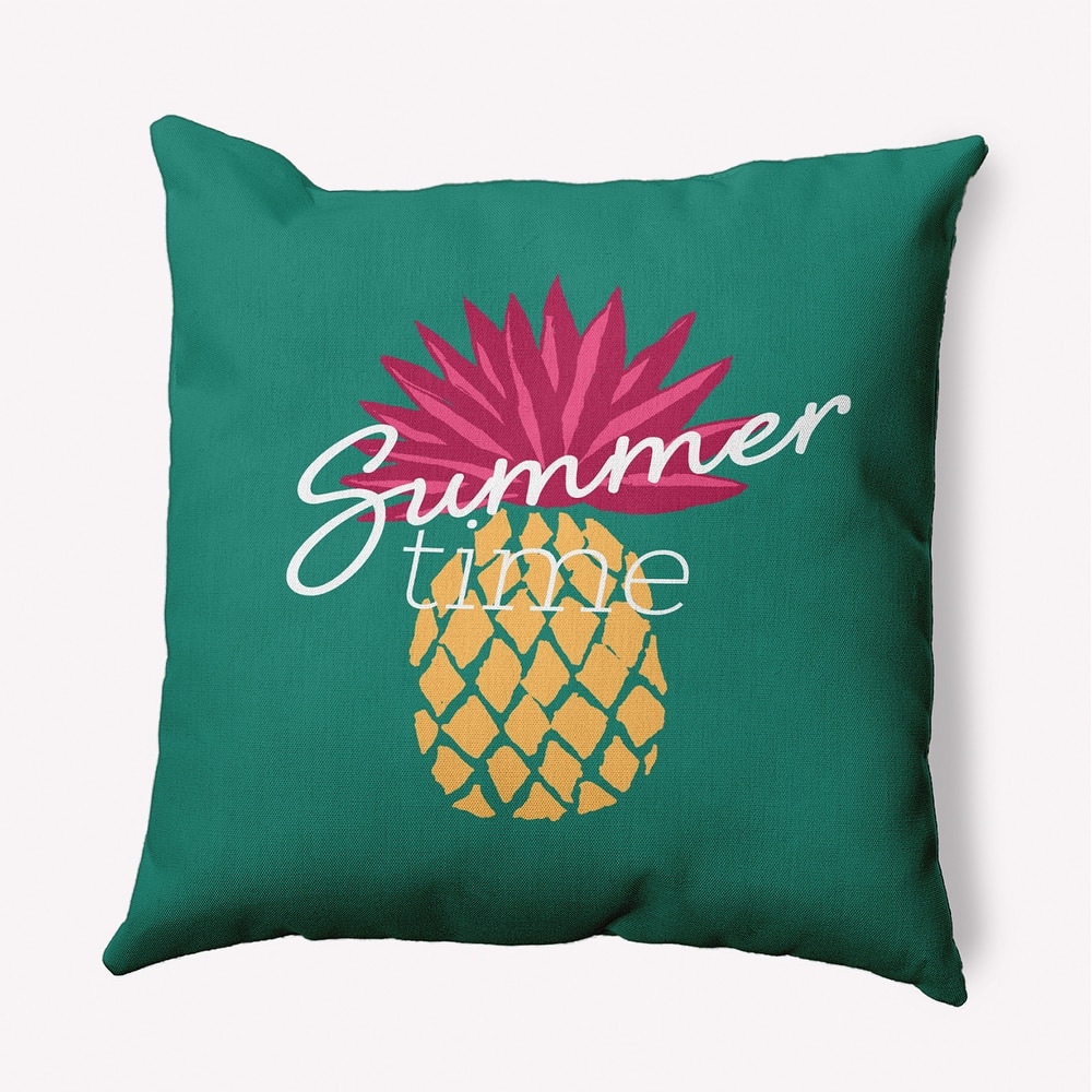 Summer Time Pineapple Polyester Indoor/Outdoor Pillow
