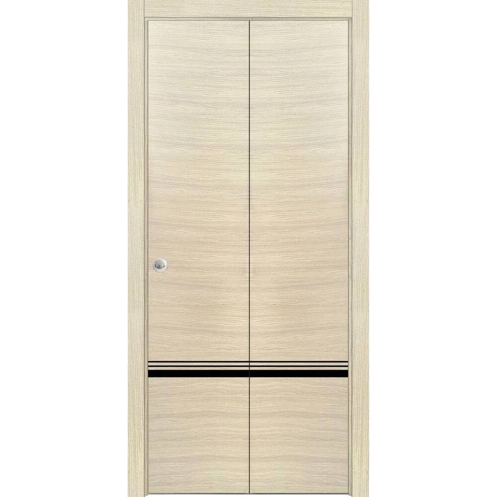 Bi-fold Doors 56 x 80 Planum 0012 Natural Veneer with Sturdy Tracks