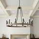 preview thumbnail 20 of 24, Acroma 12-light Farmhouse Modern Wagon Wheel Chandelier Candle Dining Room Lighting - 34''