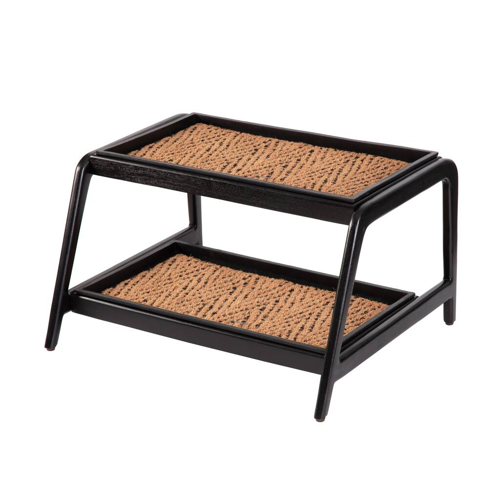 Jani Double-Tier Black Stand 2-Pair Rubber Boot Trays