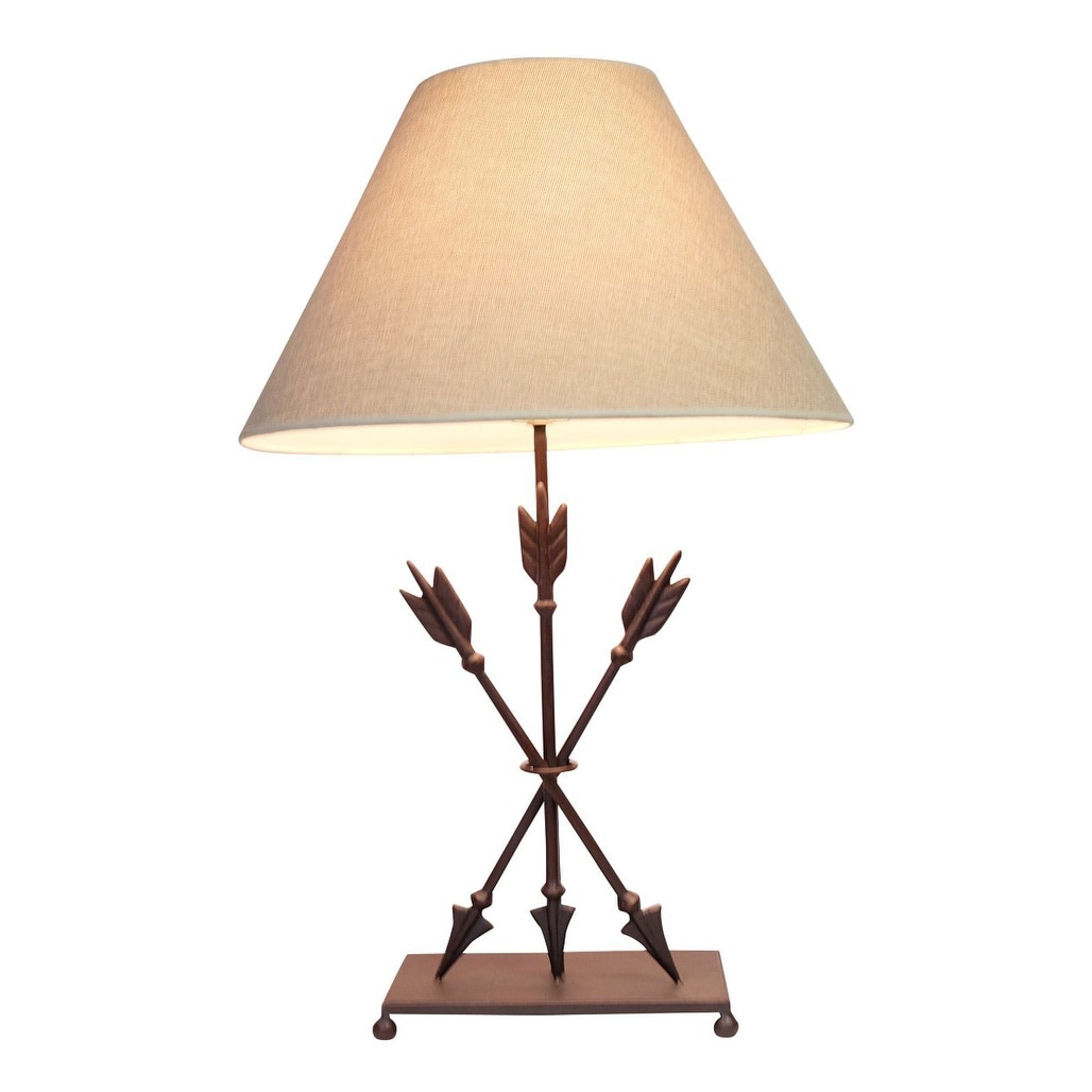 Shop Cast Iron Old West Style Triple Arrows Table Lamp 26 Inches
