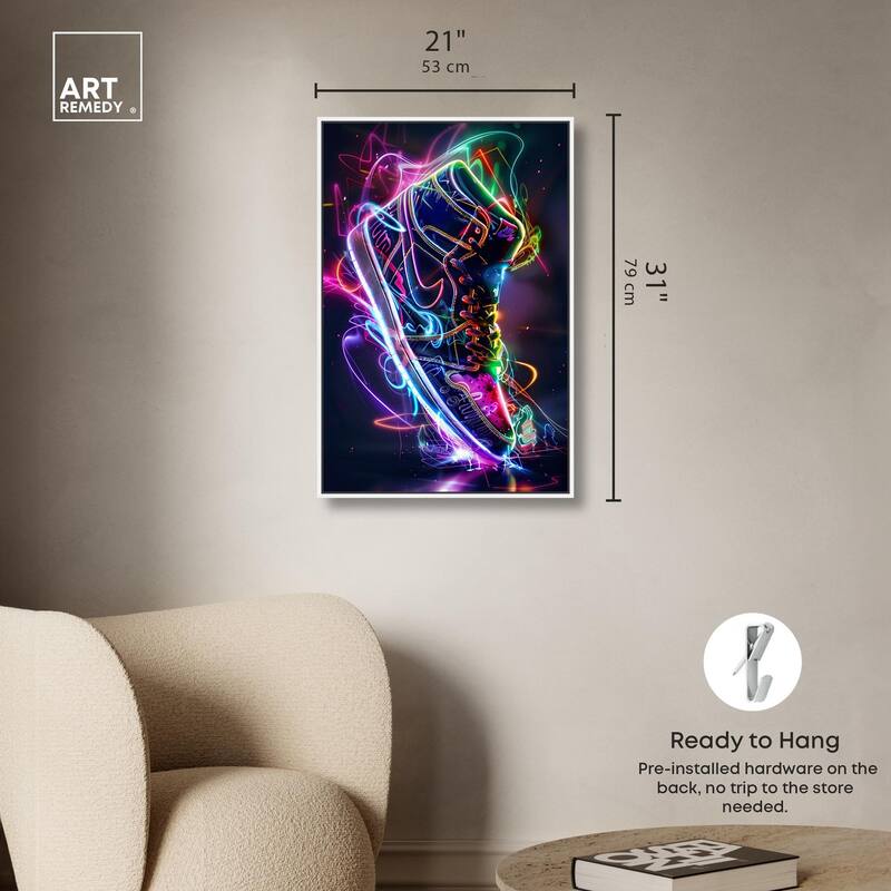 Bright Lights Sneaker Canvas by Art Remedy