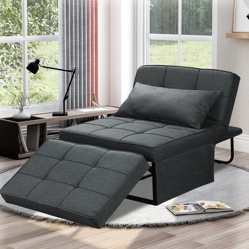 Zenova 4-1 Adjustable Sofa Sleep Chair with Ottoman, Sofa Bed ,Couch Bed - large - Grey