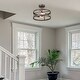 preview thumbnail 13 of 18, Modern Farmhouse 2-Light Drum Semi-Flush Mount Ceiling Light for Hallway and Foyer