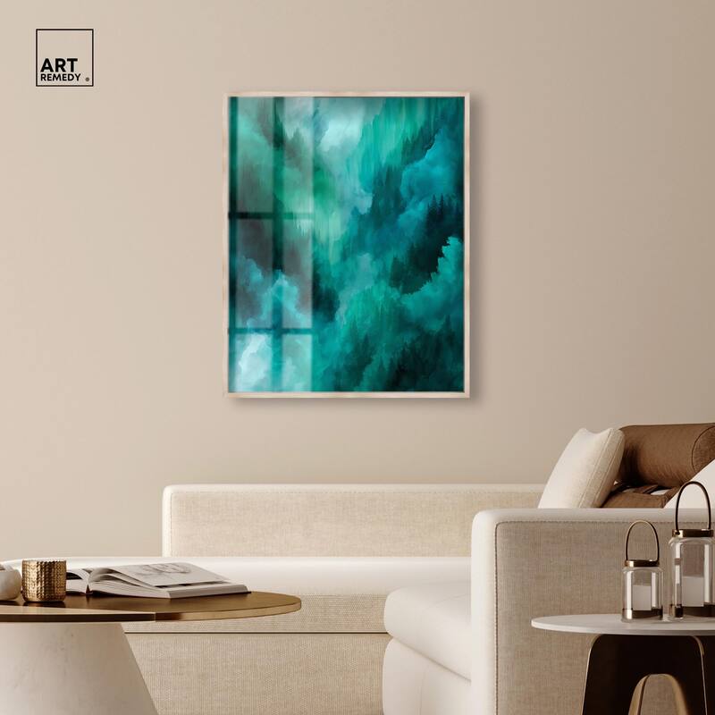 Textured Teal II Shadowbox by Art Remedy
