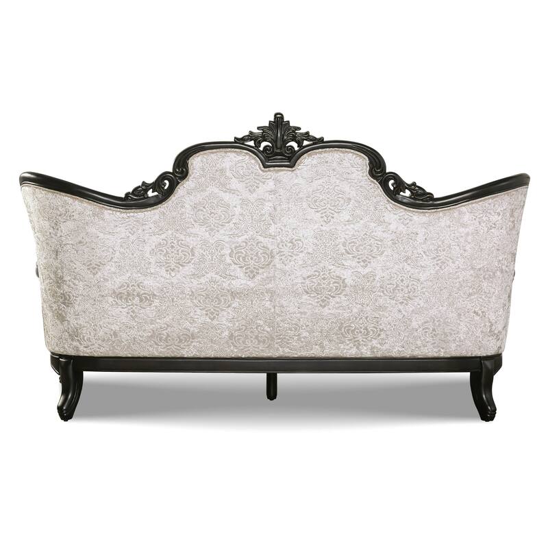 Furniture of America Clarissa Traditional Sofa Set with Button Tufted Back and Accent Pillow