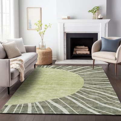 Premium Washable Super Soft Contemporary Rays Mayfield Rug