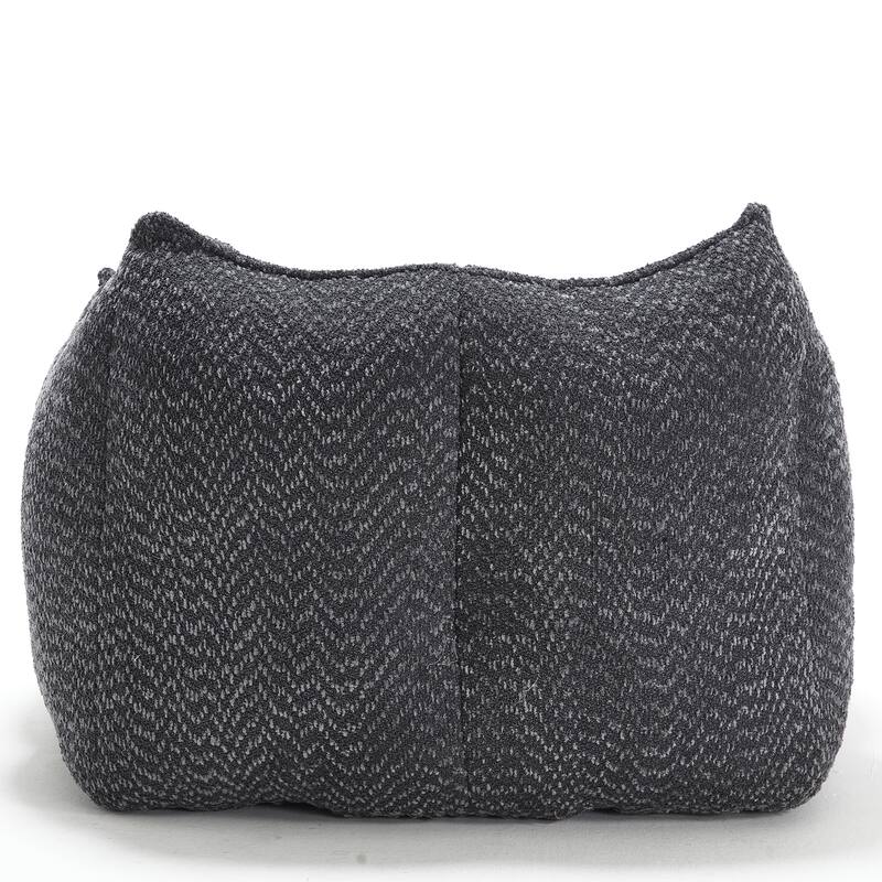 Modern Chenille Single Bean Bag Chair Square Lazy Sofa with Armrests for Living Room Bedroom Lounge