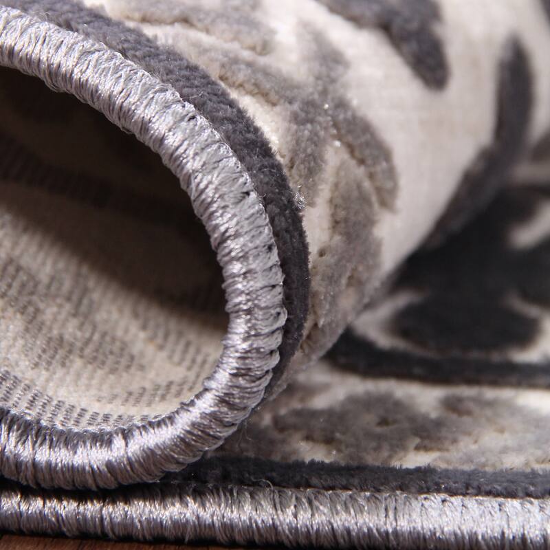Superior Floral Medallion Sculpted High-Low Pile Polyester Area Rug