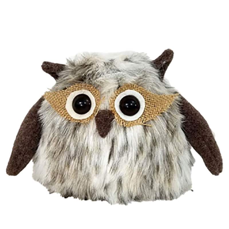 Owl Christmas Tabletop Figurine - 11.5" - Brown and White