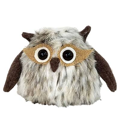 Owl Christmas Tabletop Figurine - 11.5" - Brown and White