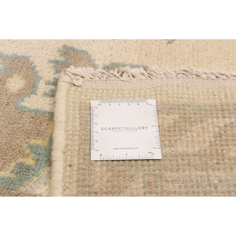 ECARPETGALLERY Hand-knotted Royal Oushak Cream Wool Rug - 8'1 x 7'8