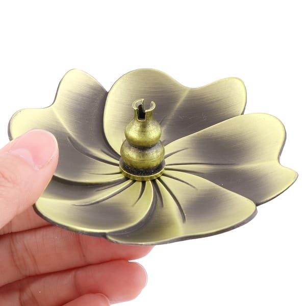 Silver Metal Sunflower Incense Burner Stick Cone Holder Ash Catcher Flower Decor