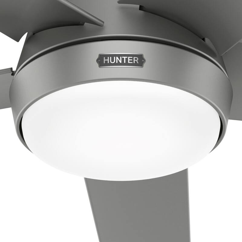 Hunter 52" Skyflow Outdoor Ceiling Fan w/ LED Light Kit, Wall Control - Coastal Modern Contemporary - WeatherMax - WET-RATED!