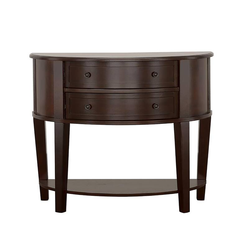 Cappuccino Demilune Shape Console Table