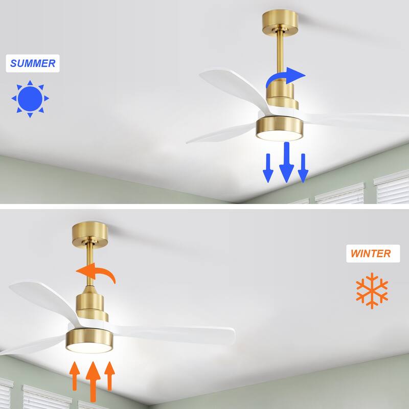 48 Inch Smart Wood Ceiling Fan with Light and Remote/App Control, Integrated LED Included