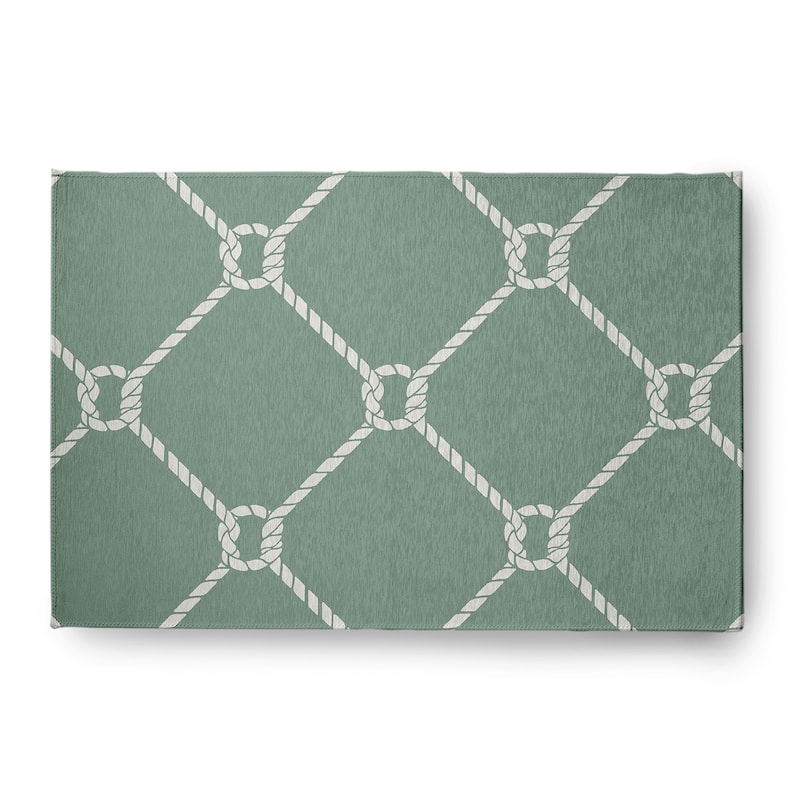 Ahoy! Nautical Indoor/Outdoor Rug - Sage - 4' x 6'