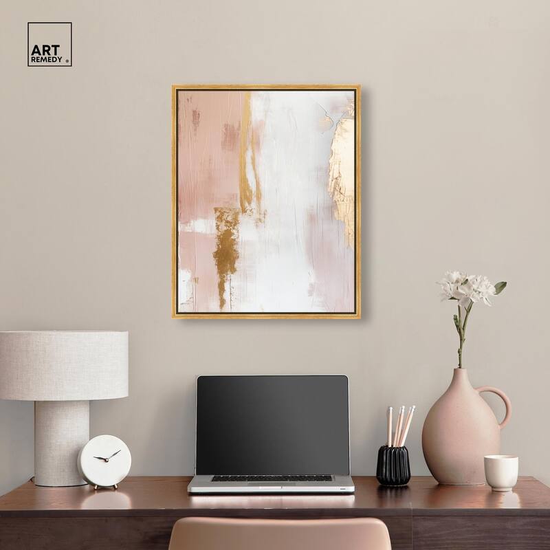 Golden Glow on Pink Canvas by Art Remedy