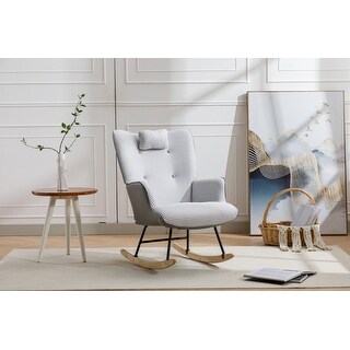 35.5 inch Ergonomic Rocking Chairs Wingback Accent Arm Chairs - Bed ...