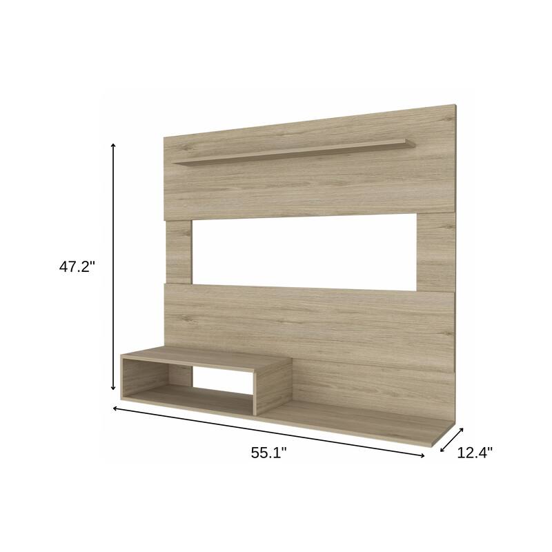 Modern 55" TV Entertainment Center with Open Shelving and Cable Management for 50" TV - 47.2" H x 55.1" W x 12.4" D