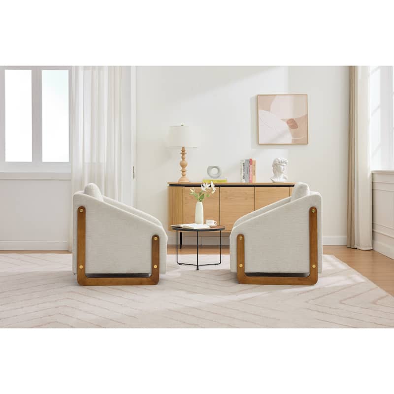 Accent Chair with Ergonomic Backrest, Upholstered Armchair with Nailhead Trim, Leisure Chair with Cushioned Seat