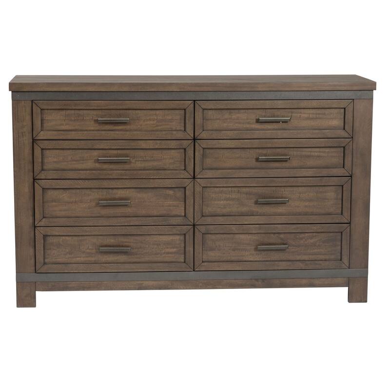 Thornwood Hills Rock Beaten Grey Finish 8 Drawer Dresser