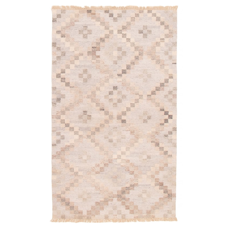 Ankara FW Grey Kilim 4'11" x 8'4" - 4'11 x 8'4 - Light Grey - 4'11 x 8'4
