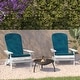 preview thumbnail 27 of 44, Indoor/Outdoor Folding Adirondack Chairs with Cushions - Set of 2 - 30.25"W x 34"D x 37"H White/Teal