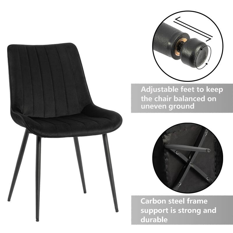 XINMICS Mid-century Modern Dining Chairs, Velvet Upholstered Metal Side Chair, Set of 2/4/6