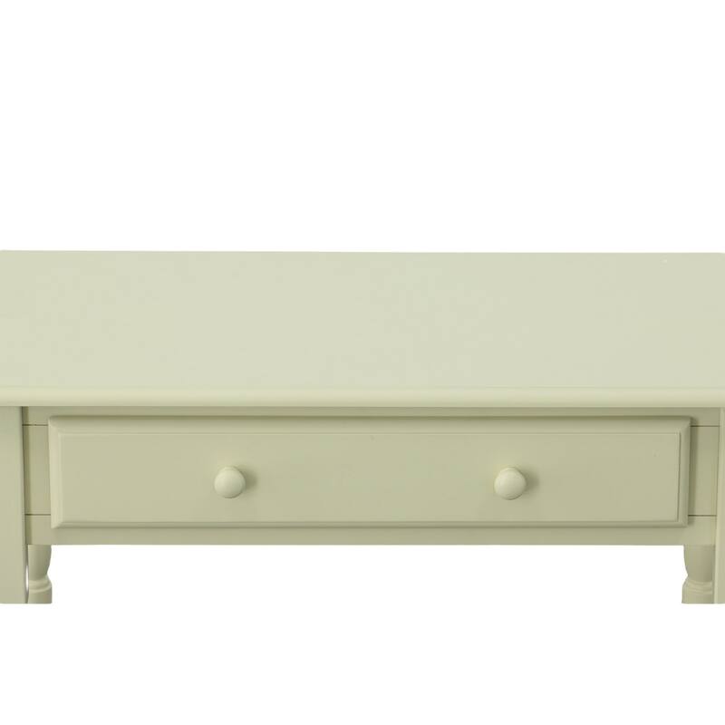 Wooden Desk with Slide-Out Tray - 34" - Antique White