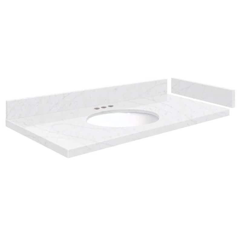 Transolid VT43x22-1OU-4 Silestone 43" Quartz Vanity Top with Circular